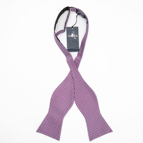 Daniel Cremieux Maroon Blue Pink 100% Silk Self Tie Bow Tie - Picture 3 of 7